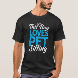 Dieser Junge Lieben Haustiere sitzen Tierhunde Sit T-Shirt