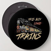Dieser Junge Lieben trainiert Funny Train Lover Ge Button (Vorne & Hinten)