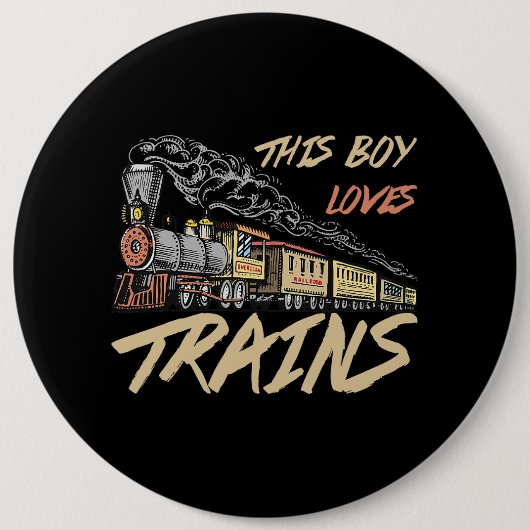 Dieser Junge Lieben trainiert Funny Train Lover Ge Button (Vorderseite)