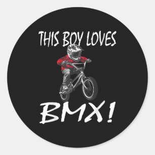 Dieser Junge liebt BMX, Kinder BMX Runder Aufkleber