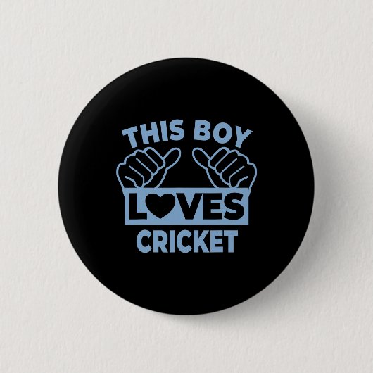 Dieser Junge liebt Cricket - Cricket-Spieler Button (Vorderseite)