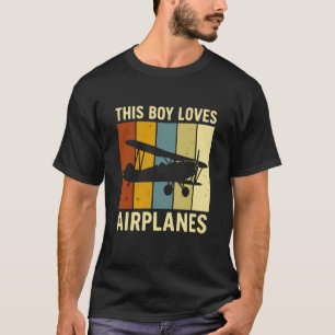 Dieser Junge liebt Flugzeuge Jungen Flugzeug Doppe T-Shirt