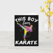 Dieser Junge liebt Karate Karte (Gelbe Blume)