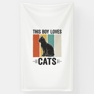 Dieser Junge liebt Katzen Retro Katzenliebhaber De Banner