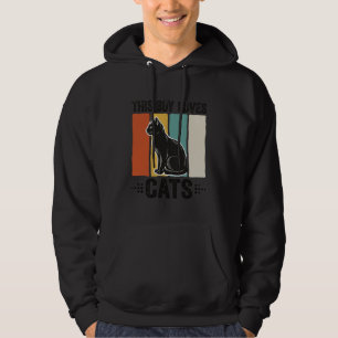 Dieser Junge liebt Katzen Retro Katzenliebhaber De Hoodie