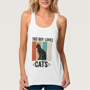 Dieser Junge liebt Katzen Retro Katzenliebhaber De Tank Top