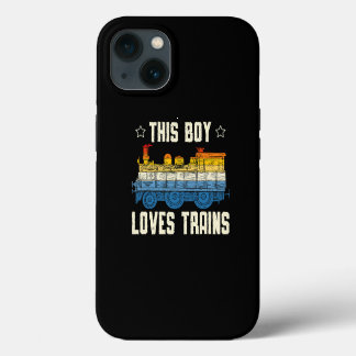 Dieser Junge liebt Züge Liebhaber Eisenbahn Lokomo iPhone 13 Hülle