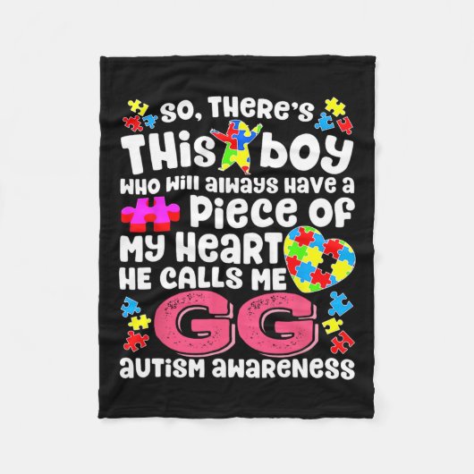 Dieser Junge nennt mich Gg Fighter Autismus Awaren Fleecedecke (Vorderseite)