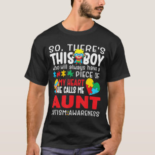 Dieser Junge nennt mich Super Tante Heart Autistic T-Shirt