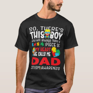 Dieser Junge nennt mich Super Vater Herz Autistisc T-Shirt