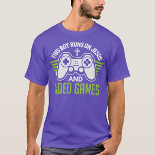 Dieser Junge rennt auf Jesus und Videospielen Chri T-Shirt