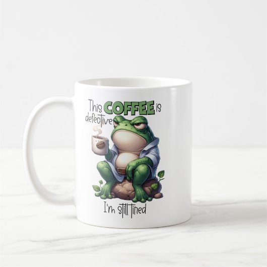 "Dieser Kaffee ist kaputt" Grumpy Frog Tasse (Links)