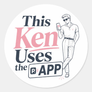 Dieser Ken benutzt die App Runder Aufkleber