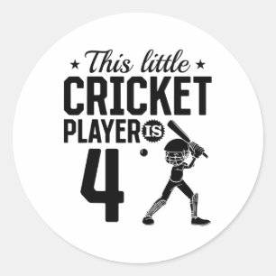 Dieser kleine Cricket-Spieler ist 4 Jahre alt - 4. Runder Aufkleber