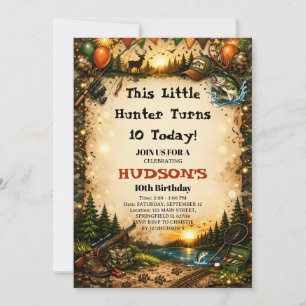 Dieser kleine Jäger wird 10 - Angelschein Camoufla Einladung
