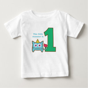 Dieser kleine Monster ist eins, erster Geburtstag Baby T-shirt