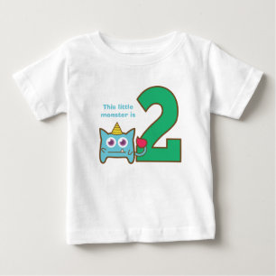 Dieser kleine Monster ist zwei, 2. Geburtstag Baby T-shirt