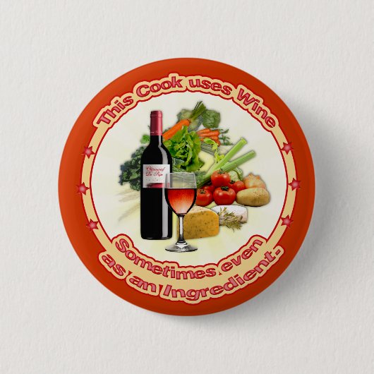 Dieser Koch verwendet Wein Button (Vorderseite)
