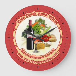 Dieser Koch verwendet Wein Große Wanduhr