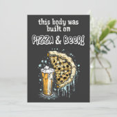 Dieser Körper baut auf Pizza und Bierspass auf Einladung (Stehend Vorderseite)