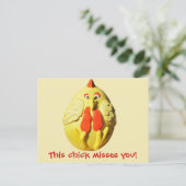 Dieser Küken Misses You Chicken Meme Postkarte (Stehend Vorderseite)