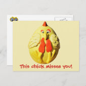 Dieser Küken Misses You Chicken Meme Postkarte (Vorne/Hinten)