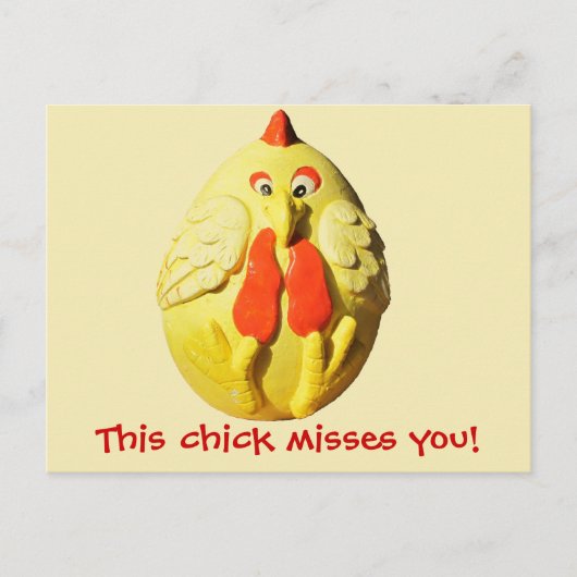Dieser Küken Misses You Chicken Meme Postkarte (Vorderseite)