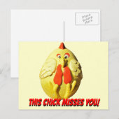 Dieser Küken Misses You Funny Chicken Postkarte (Vorne/Hinten)