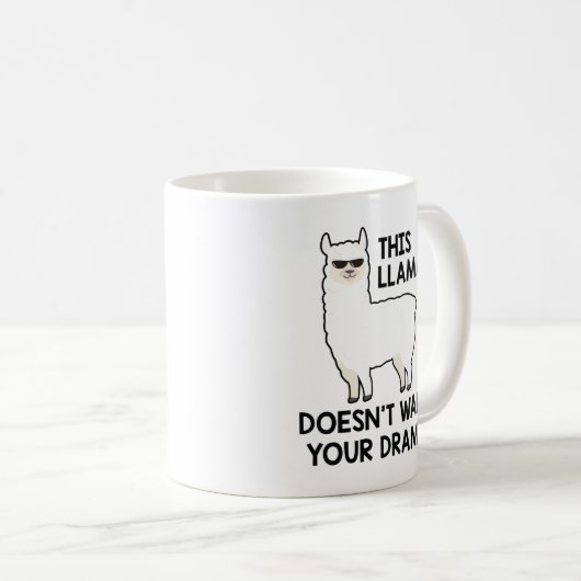Dieser Lama Will dein Drama nicht Kaffeetasse (VorderseiteRechts)