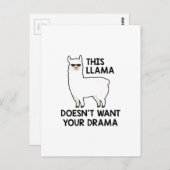 Dieser Lama Will dein Drama nicht Postkarte (Vorne/Hinten)