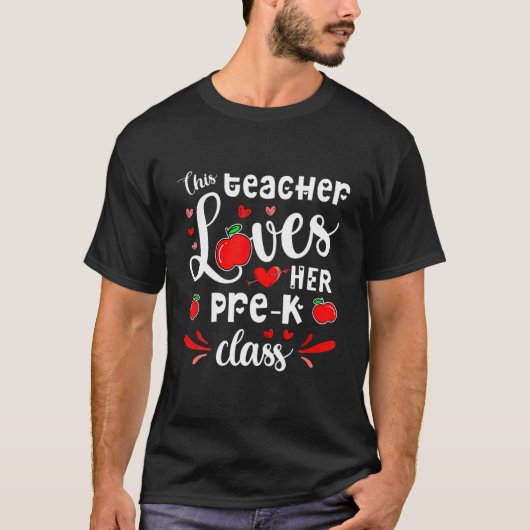 Dieser Lehrer Liebe ihren Vor-K-Schüler Valenti T-Shirt (Vorderseite)