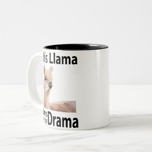 Dieser Llama Lieben einige Drama Funny Llama Zweifarbige Tasse (Vorderseite Links)