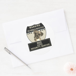 Dieser Mensch wird durch Boxer Security Shot Gla g Runder Aufkleber