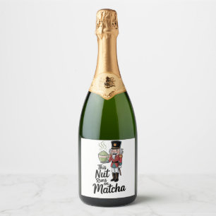 Dieser Nussknacker läuft auf Matcha Weihnachts-Nus Schaumweinetikett