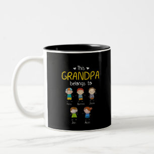 Dieser Opa gehört Niedlichen Personalisierten Fami Zweifarbige Tasse