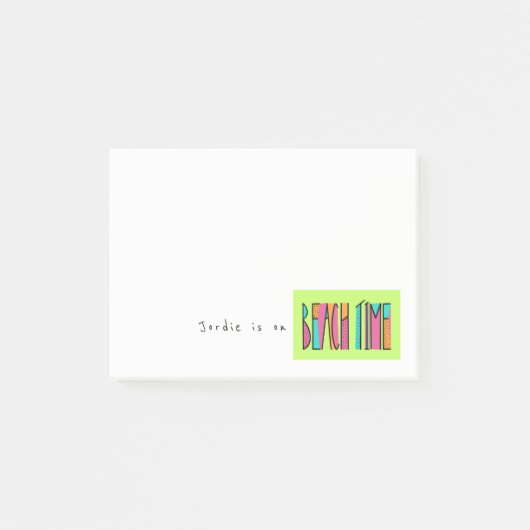 Dieser Ort läuft auf "Beach Time Post-it Notes" Klebezettel (Vorderseite)