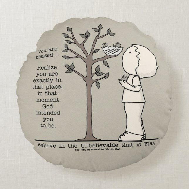 Dieser Ort Rundes Kissen (Vorderseite)