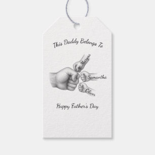 Dieser Papa gehört - Geschenk mit Kindernamen - Geschenkanhänger