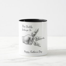Dieser Papa gehört - Geschenk mit Kindernamen - Tasse