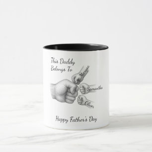 Dieser Papa gehört - Geschenk mit Kindernamen - Tasse
