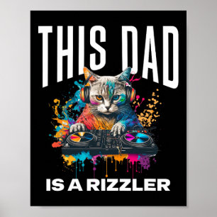 Dieser Papa hat Rizz Cool Dj Cat Rizzler Dad Vater Poster