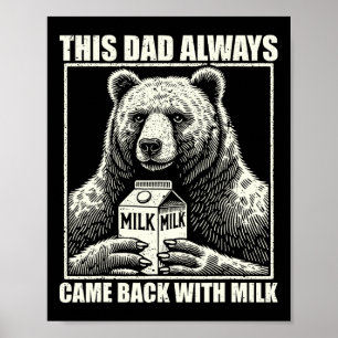 Dieser Papa kam immer mit Milch zurück Lustige Vät Poster
