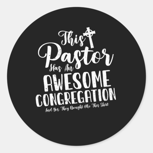 Dieser Pastor hat eine Phantastische Gemeinde Chri Runder Aufkleber (Vorderseite)