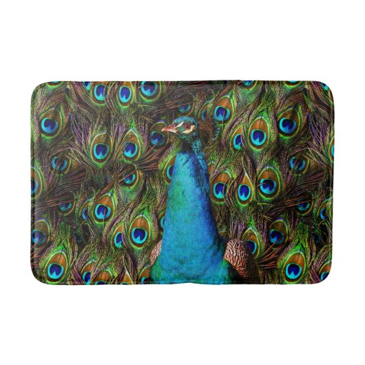 Dieser Pfau beobachtet dich! Badematte (Vorderseite)