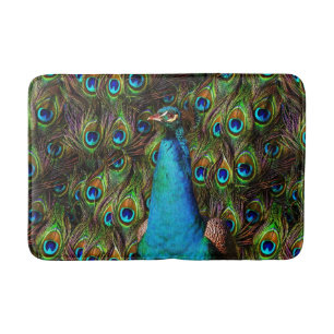 Dieser Pfau passt Sie auf! Badematte