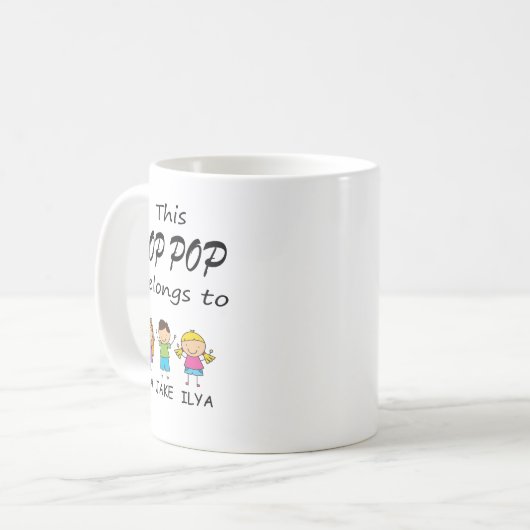 Dieser Pop Pop gehört Kaffeetasse (Vorderseite Links)