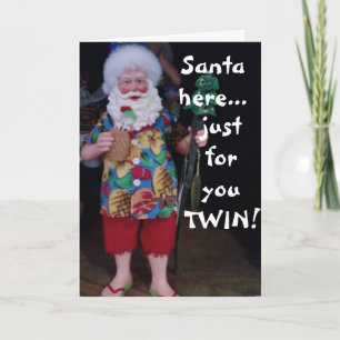 DIESER STRAND SANTA HOFFT TWIN'S CHRISTMAS IST JOL FEIERTAGSKARTE