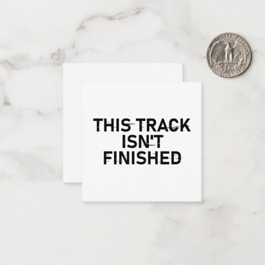 Dieser Track ist noch nicht fertig - Glitch Text D Mitteilungskarte (Vorderseite/Rückseite Beispiel)