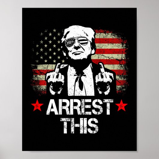 Dieser Trump Middle Fingers Pro Trump 2024 (auf de Poster (Vorne)