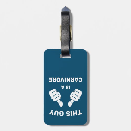 Dieser Typ ist ein Fleischfresser Gepäckanhänger (Rückseite vertikal)